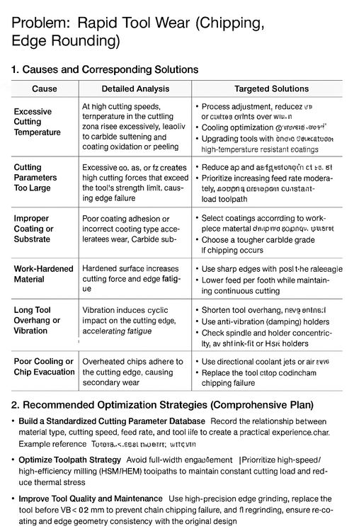 Latest company news about How to solve the problem Rapid Tool Wear (Chipping, Edge Rounding)?