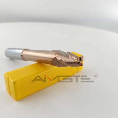 Good price 3 Flute Copper Coated Carbide End Mill Oxidation Resistant For High Speed Machining online