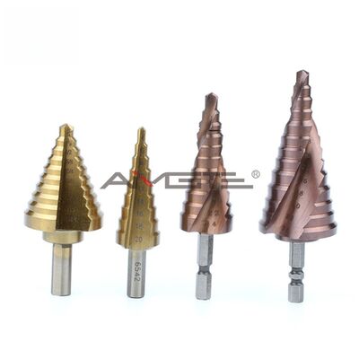 قیمت خوب اندازه متریک تیتانیوم 2019 Ebuy پوشش Double R Shank Spiral Flute HSS Step Drill Bits برای حفاری ورق لوله فلزی آنلاین