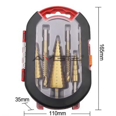 Bom preço. 6PCS de titânio revestido passo e serrated brocas Bits definem a ferramenta perfeita para abertura de buracos de carpintaria e slots on-line