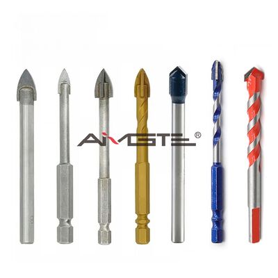 Καλή τιμή Στενό εξαγωνικό άξονα 3mm 6mm Single Cross Carbide Tip Μαρμάρινο Κερματικά γυάλινα πλακάκια Drill Bit για γυαλί Κερματικά πλακάκια Μαρμάρινο σε απευθείας σύνδεση